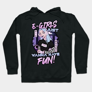 E-Girls Just Wanna Have Fun - Cartoon Gamer Girl Hoodie